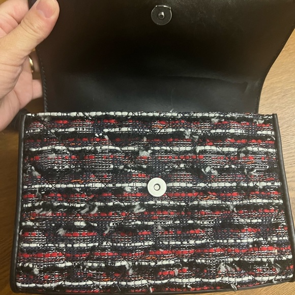 TORY BURCH Small Fleming Tweed Black Convertible Shoulder Bag - Picture 3 of 7